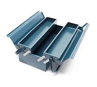 WilTec Caja de herramientas 420 x 200 x 160 mm Acero Con 3 compartimentos y asa Taller Bricolaje Maletín