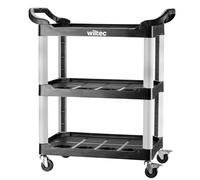 Wiltec Carro de 3 Niveles Tipo 01 con Capacidad de Carga de 136 kg, Carro de Taller 74,5 × 42,5 × 67,5 cm de plástico