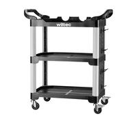 Wiltec Carro de 3 Niveles Tipo 02 con Capacidad de Carga de 120 kg, Carro de Taller 67 x 43,5 x 97 cm de plástico