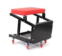WilTec Carro de Taller rodante con Taburete hasta 160 kg banqueta con Ruedas, Estante y escalón