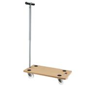 Wiltec Carro de Transporte con Mango 575 x 290 x 650 mm con Capacidad de Carga de 200 kg Carrito para Muebles, Base de Madera con 4 Ruedas pivotantes