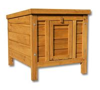 Wiltec Caseta para Gatos 420 x 515 x 430 mm de Madera de Abeto casa para Mascotas con tejado abatible Sellado con betún Refugio para jardín o balcón