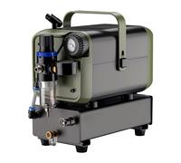 Wiltec Compresor de aire comprimido HS-679F 1/6 CV de 28 l/min con soporte para pistola aerográfica y manómetro para diseño decoración con aerógrafo