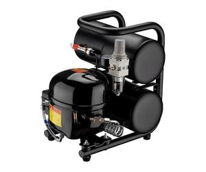 Wiltec Compresor para aerógrafo HO-826, aire comprimido 45-52 l/min de suministro, para pistola aerográfica, depósito de aceite de 2000 ml, de 3-8 bares para diseño con aerógrafo