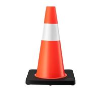 Wiltec Cono de tráfico 45 cm de altura, señal de balizamiento, pilón reflectante, cono de advertencia en PVC resistente y goma para obras