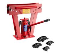 Wiltec Curvadora hidráulica de tubos 8 t, dobladora de tubos con 4 troqueles Ø 21,3-33,7 mm, máquina para curvar tubos con matrices incluidas