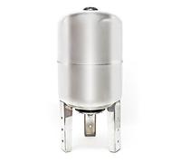 Wiltec Depósito de expansión de acero inoxidable de 50 litros, caldera de membrana vertical para sistemas domésticos de abastecimiento de agua y sistemas de aumento de presión con membrana EPDM