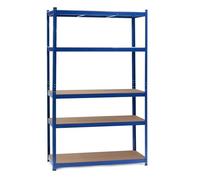 WilTec Estantería para Cargas Pesadas Azul 100x60x204cm Sistema de Encaje 5 baldas 200kg/nivel