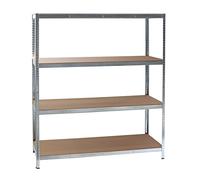 WilTec Estantería para Cargas Pesadas zincada 160x60x180cm Sistema de Encaje 4 baldas 175kg/nivel