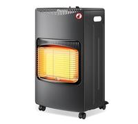 WilTec Estufa de gas portátil 4,2 kW con ruedas integradas calefactor infrarrojo butano/propano para interior compacto y seguro con encendido piezoeléctrico y sistemas de seguridad avanzados