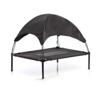 WilTec Hamaca Mascotas Cama Perros Gatos Relax Jardín Outdoor Protección Solar Sombrilla Animales L Negro