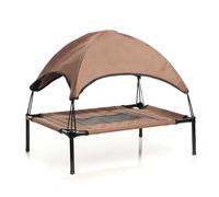 WilTec Hamaca Mascotas Cama Perros Gatos Relax Jardín Outdoor Protección Solar Sombrilla Animales L Marrón