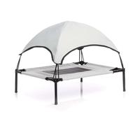 WilTec Hamaca Mascotas Cama Perros Gatos Relax Jardín Outdoor Protección Solar Sombrilla Animales L Gris