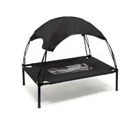 WilTec Hamaca Mascotas Cama Perros Gatos Relax Jardín Outdoor Protección Solar Sombrilla Animales M Negro