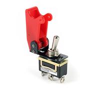 Wiltec Interruptor de palanca basculante ON-OFF-ON 125V 35A / 250V 15A conmutador con tapa abatible Knock Out Kill Switch