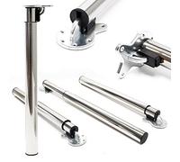 WilTec Juego 4 Patas Pie Soporte Mesa Ajustable Altura Plegable Apoyo Níquel 70-110cm