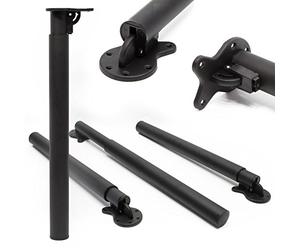 WilTec Juego de 4 Patas Negras para mesas y Otros Muebles Regulables en Altura 70-110cm