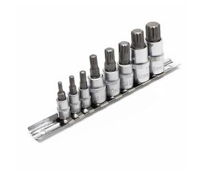 Wiltec Juego de llaves de vaso XZN multidientes interiores herramienta de 8 piezas