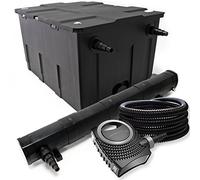 Wiltec-Kit de filtrado con Bio-Filtro UV 72W 60000l Esterilizador bomba de agua y 25m jardin