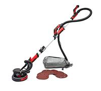 WilTec Lijadora profesional de cuello largo 750W, 6 discos abrasivos diferentes Ø225mm y mango telescópico