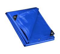 Wiltec Lona Impermeable Azul 5 x 8 m con Ojales de Aluminio, 240 g/m² Resistente a los Rayos UV, Moho y desgarro, de Polietileno con Bordes Reforzados, Ideal para Exteriores