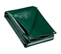 Wiltec Lona impermeable verde 4 x 5 m con ojales de acero inoxidable, 650 g/m² resistente a los rayos UV, moho y desgarro, poliéster con revestimiento de PVC y bordes reforzados, ideal para exteriores