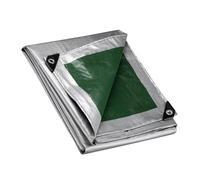 Wiltec Lona Impermeable Verde/Gris 7 x 6 m con Ojales de Aluminio, 120 g/m² Resistente a los Rayos UV, Moho y desgarro, de PE Resistente con Bordes Reforzados, Ideal para Exteriores