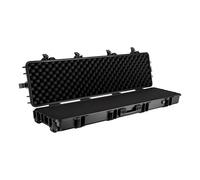 WilTec Maletín para Armas largas 137,8 x 38,3 x 17,5 cm, Estuche de Fusil con Acolchado de Espuma y Ruedas para un Transporte Seguro, Maleta con Alta Capacidad de Carga y asa ergonómica