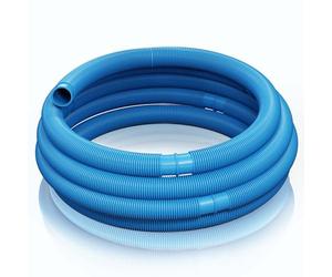 Wiltec Manguera de piscina 6 m ⌀32 mm 165 g/m azul con manguitos, manguera de bomba para piscinas, tubo de aspiración, manguera solar