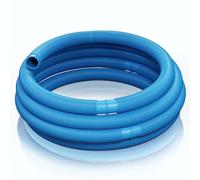 WilTec Manguera de Piscina 9 m ⌀38 mm 190 g/m Azul con Manguitos, Manguera de Bomba para Piscinas, Tubo de aspiración, Manguera Solar