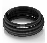 Wiltec Manguera de piscina 9 m ⌀38 mm 190 g/m negra con manguitos, manguera de bomba para piscinas, tubo de aspiración, manguera solar flotante