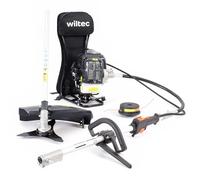 Wiltec Multiherramienta de jardín 2-en-1 Motor 2 Tiempos con alargador cortacésped y desbrozadora