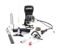 Wiltec Multiherramienta de jardín 4-en-1 con Motor 4 Tiempos In largador Cortasetos y podadora