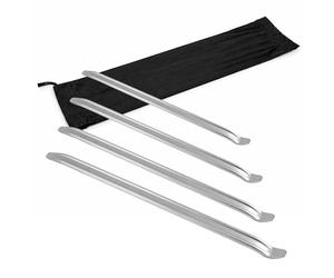 WilTec Palancas 300-600 mm para el Montaje y desmontaje de neumáticos, Set de 4 Unidades, de Acero Cromado