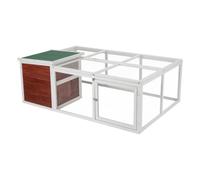 Wiltec Parque para Animales con Refugio 150 x 100 x 55 cm, recinto de Madera de Abeto con Malla metálica, conejera con casita