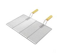 Wiltec Parrilla barbacoa 54x34cm rectangular con mangos barbacoa grill plancha rejilla asadero acero inoxidable grill