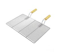 Wiltec Parrilla barbacoa 67x40cm rectangular con mangos barbacoa grill plancha rejilla asadero acero inoxidable grill