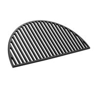 Wiltec Parrilla semicircular de hierro fundido 55 x 26,5 x 0,9 cm para barbacoa, plancha de asar, accesorios BBQ, rejilla de fundición para carne, pescado y verduras, fácil de limpiar