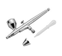Wiltec Pistola aerográfica X501, alta precisión, boquilla de 0,3 mm, copas de 7 cc y 2 cc, presión de trabajo 15-50 psi, ideal para modelismo, tatuajes temporales y uñas aerógrafo