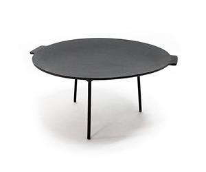 Wiltec Plancha redonda barbacoa Ø44cm horno holandés, altura 35cm, 3 patas, hierro fundido, antiadherente