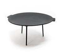 Wiltec Plancha redonda barbacoa Ø44cm horno holandés, altura 44cm, 3 patas, hierro fundido, antiadherente