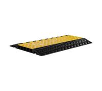 Wiltec Rampa Protectora para Cables y mangueras 95 x 54 x 5,5 cm de Caucho 5 Canales con Tapa, Base Antideslizante soporta hasta 30 t, Ideal para tráfico Pesado y Zonas de Obra Puente de Cables