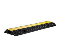 Wiltec Rampa Protectora para Cables y mangueras 98 x 26 x 6,5 cm de Caucho un Canal con Tapa Base Antideslizante soporta hasta 15 t, Ideal para tráfico Pesado y Zonas de Obra Puente de Cables