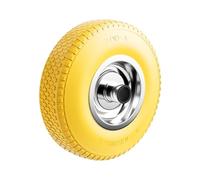 WilTec Rueda-PU 3.00-4 255mm Cubierta Caucho Macizo Anti-pinchazos Llanta de Metal Carretilla Remolque