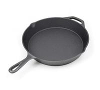 WilTec Sarten de hierro fundido Ø30cm para todo tipo de cocinas mango y hendiduras de vertido utensilio