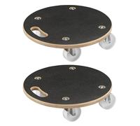 Wiltec Set 2 Carro de Transporte 380 x 110 mm Redondos, con Capacidad de Carga de 250 kg por Carrito para Muebles, Base de Madera con 4 Ruedas pivotantes