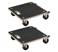Wiltec Set 2 Carro de Transporte 380 x 380 x 119 mm con Capacidad de Carga de 250 kg por Carrito para Muebles, Base de Madera con 4 Ruedas pivotantes