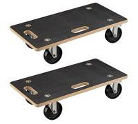 Wiltec Set 2 Carro de Transporte 575 x 290 x 144 mm con Capacidad de Carga de 300 kg por Carrito para Muebles, Base de Madera con 4 Ruedas pivotantes