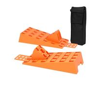 WilTec Set 2 cuñas niveladoras con calzos para Rueda máx. Capacidad 3,5 t para vehículos como remolques caravanas y autocaravanas práctica Bolsa de Transporte incluida