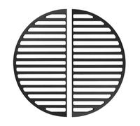 Wiltec Set 2x parrillas semicirculares de hierro fundido 55 x 26,5 x 0,9 cm para barbacoa, plancha de asar, accesorios BBQ, rejilla de fundición para carne, pescado y verduras, fácil de limpiar